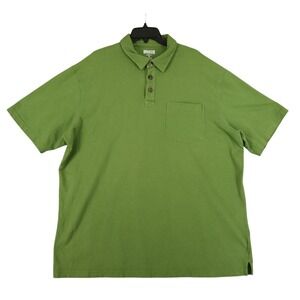 Duluth Trading Longtail Polo Shirt Mens XL Green Short Sleeve Pocket Cotton